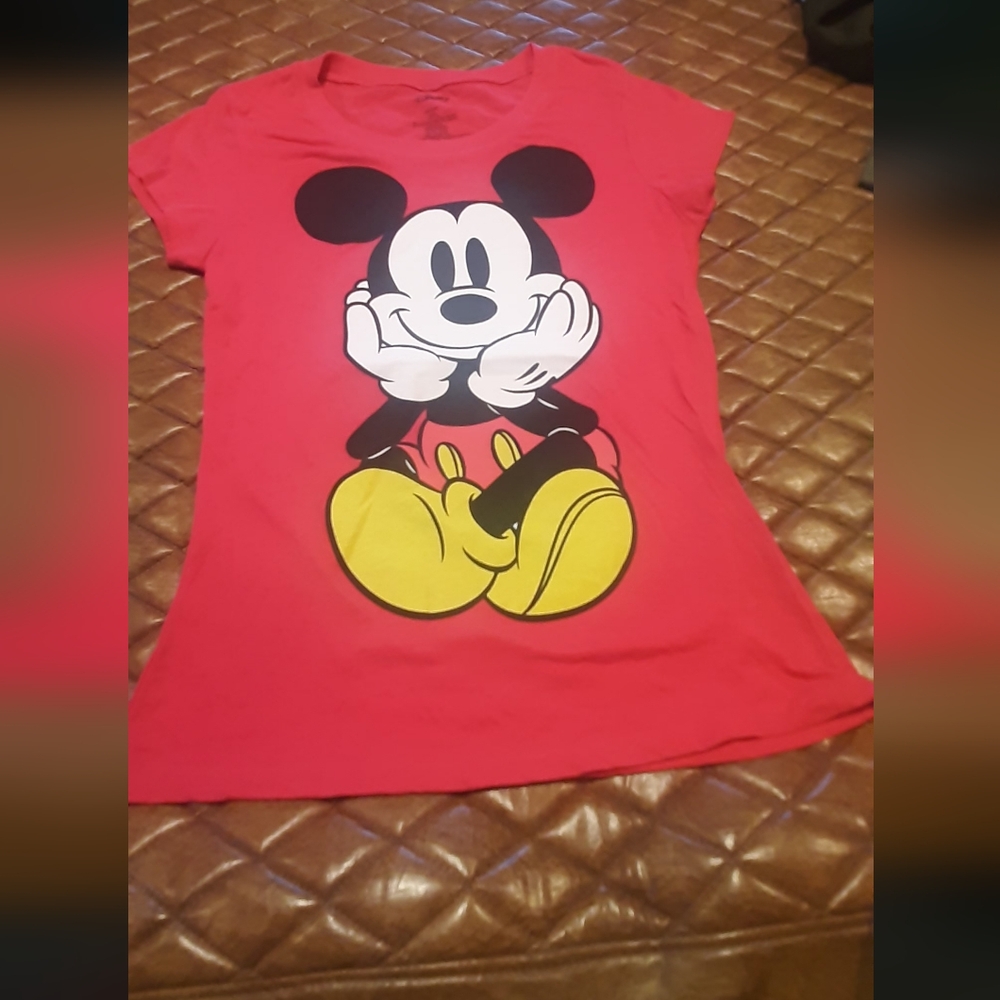 Disney Red Mickey Mouse Womans Tee